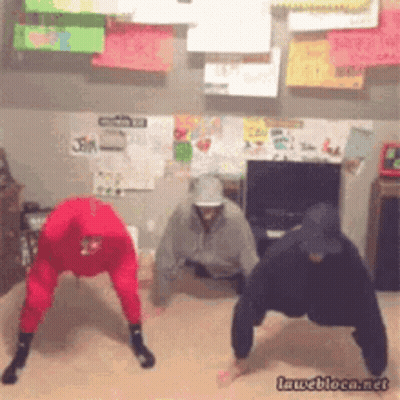 Group Doing Push Ups With Lawebloca.net GIF