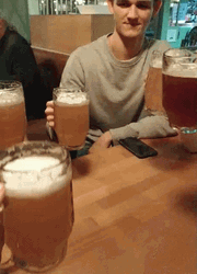 Group Drinking Beer Cheers  GIF