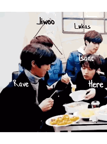 Group Eating At Table Sticker