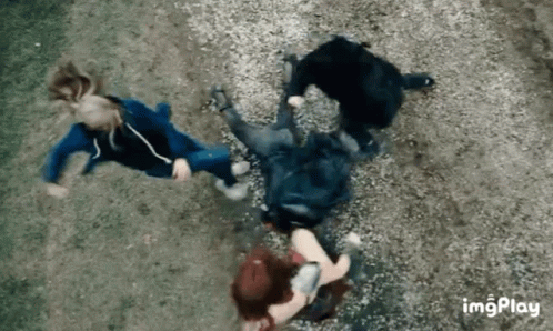 Group Fighting Aerial View GIF