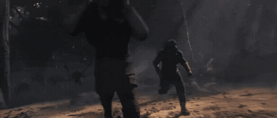 Group Fighting In Dark Forest GIF