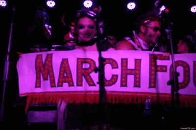 Group Holding Banner Saying Arch Fourt GIF