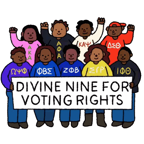 Group Holding Divine Nine Voting Sign Sticker