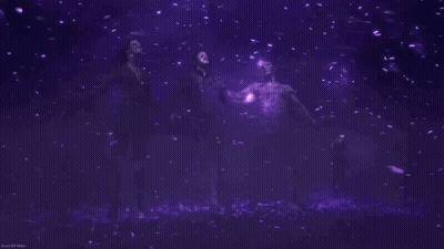 Group Holding Hands On Purple Background GIF