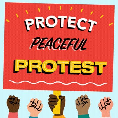 Group Holding Protect Peaceful Protest Sign GIF