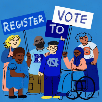 Group Holding Register And Vote Signs GIF