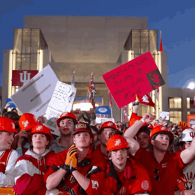 Group Holding Sign Saying Hoosier GIF