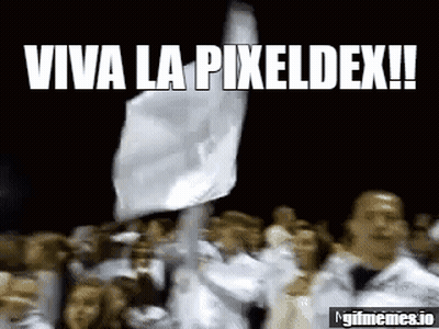 Group Holding White Flag Viva La Pixeldex GIF