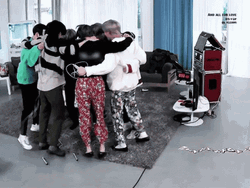 Group Hug BTS Jumping GIF
