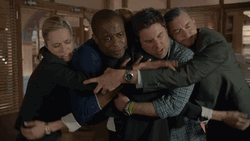 Group Hug Funny Scared GIF