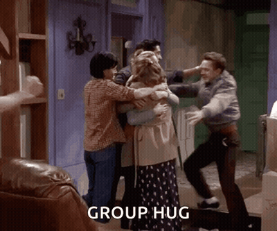 Group Hug In Living Room GIF