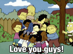 Group Hug Love You Simpsons GIF