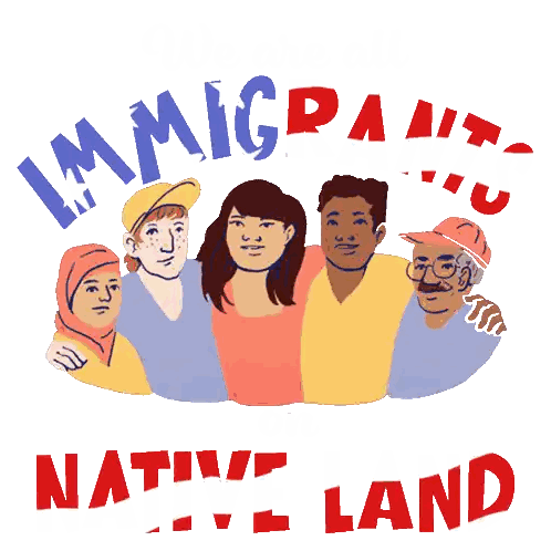 Group Hug With Immigrants Native Land Sticker