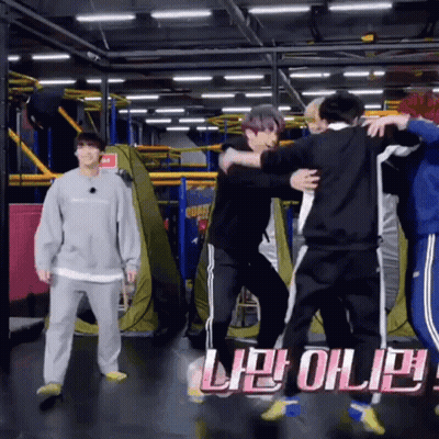 Group Hugging In Gym GIF