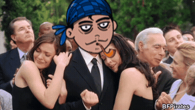 Group Hugging Man With Blue Bandana BFF Pirates GIF