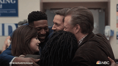 Group Hugging With NBC Logo GIF