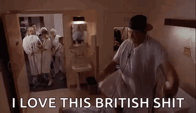 Group In Bathroom I Love This British Shit GIF