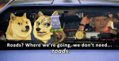 Group In Car Saying Roads Where We're Going We Don't Need Roads GIF