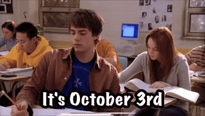 Group In Classroom Saying It's October 3Rd GIF