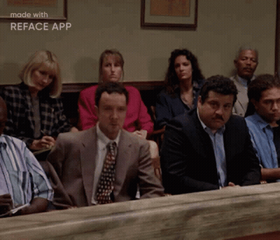 Group In Courtroom Made With Reface App GIF