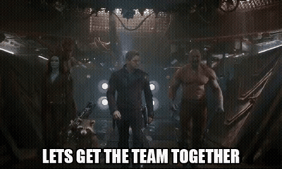 Group In Dark Room Lets Get The Team Together GIF