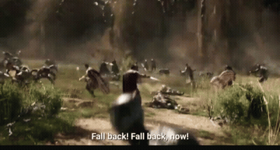 Group In Field Saying Fall Back Fall Back Now GIF