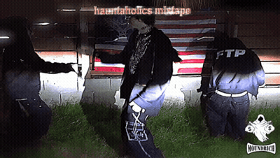 Group In Front Of American Flag Hauntholics Mixtape GIF