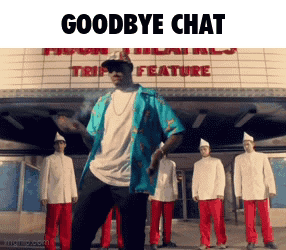 Group In Front Of Goodbye Chat Building GIF