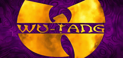 Group In Front Of Wu-Tang Clan Sign GIF