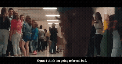 Group In Hallway Saying Flynn I Think I'm Going To Break Bad GIF