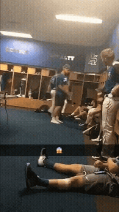 Group In Locker Room With Loyalty GIF