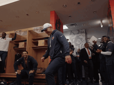 Group In Locker Room With NFL Hoodie GIF