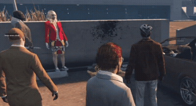 Group In Parking Lot With Keep Me Clear Sticker GIF