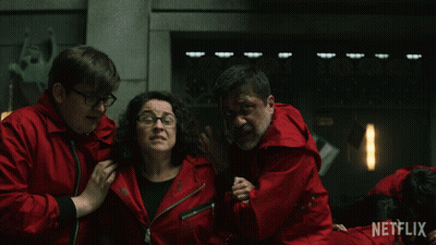Group In Red Jackets Netflix GIF