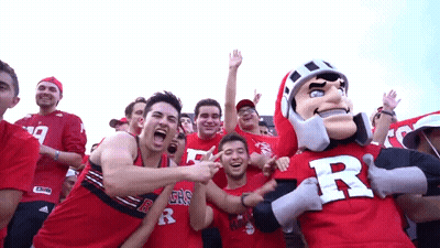 Group In Red Shirts With Letter R GIF