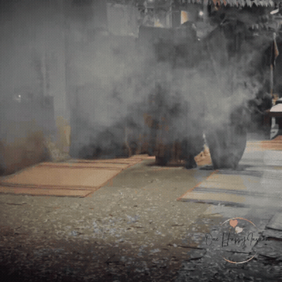 Group In Room With Smoke Saying One Happy Journey GIF