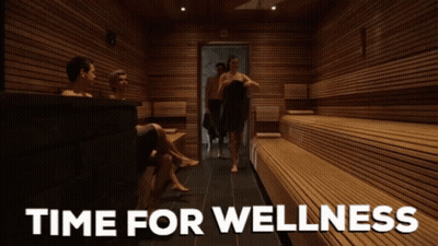 Group In Sauna Time For Wellness GIF