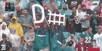 Group In Stadium Holding Sign Saying D GIF