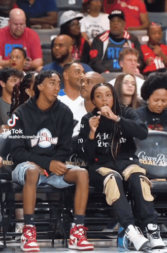 Group In Stadium With Atlanta Shirt GIF