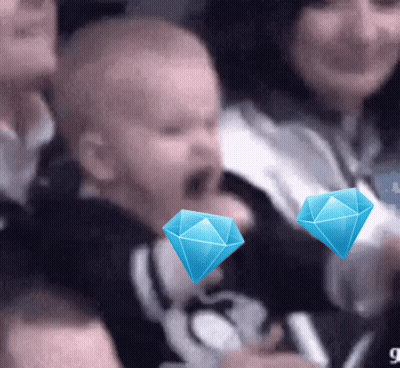 Group In Stadium With Two Blue Diamonds On Head GIF