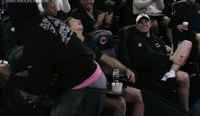 Group in Theater Watching Game Chicago Bears Shirt