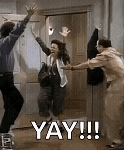 Group Jumping With Hands In Air GIF