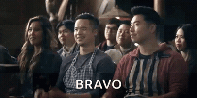 Group Laughing As Man Says Bravo GIF