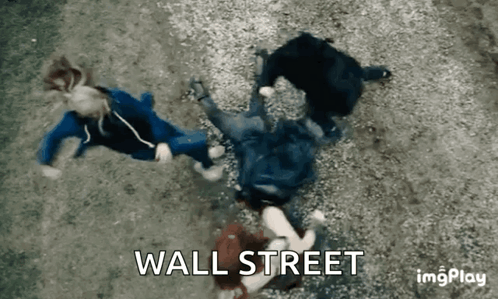 Group Laying On Ground Wall Street GIF