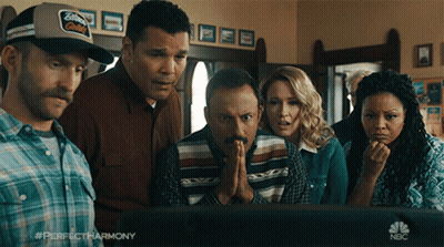 Group Looking At Computer Screen With NBC Logo GIF