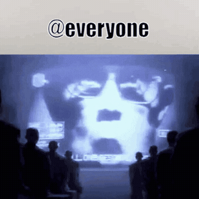 Group Looking At Screen Saying @Everyone GIF