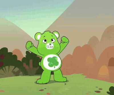 Group Of Care Bears Standing In A Line GIF