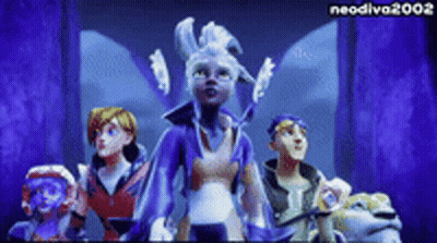 Group Of Cartoon Characters 2002 GIF