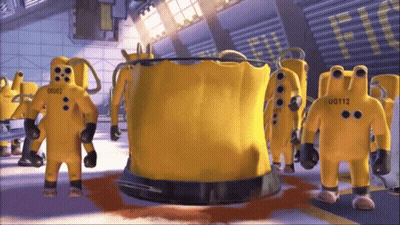 Group Of Cartoon Characters In Yellow Suits 00112 GIF