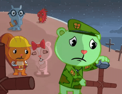 Group Of Cartoon Characters Including Squirrel And Bear GIF